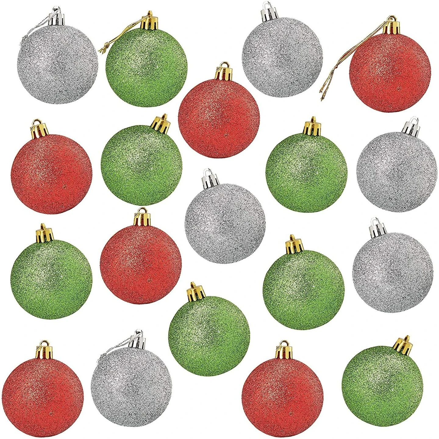 Juvale 48 Pack Mini Christmas Tree Ornaments, 1.5 In, Glitter Red, Green, Silver, Shatterproof Assorted Mini Christmas Balls, Holiday Decoration Multicolor 10 Juvale 48 Pack Mini Christmas Tree Ornaments, 1.5 In, Glitter Red, Green, Silver, Shatterproof Assorted Mini Christmas Balls, Holiday Decoration Multicolor - Image 8
