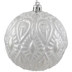 Northlight Embossed Raindrops Christmas Glass Ball Ornament - 3.5" - White 14 Northlight Embossed Raindrops Christmas Glass Ball Ornament - 3.5" - White -Northlight Shop 2306002980041431760