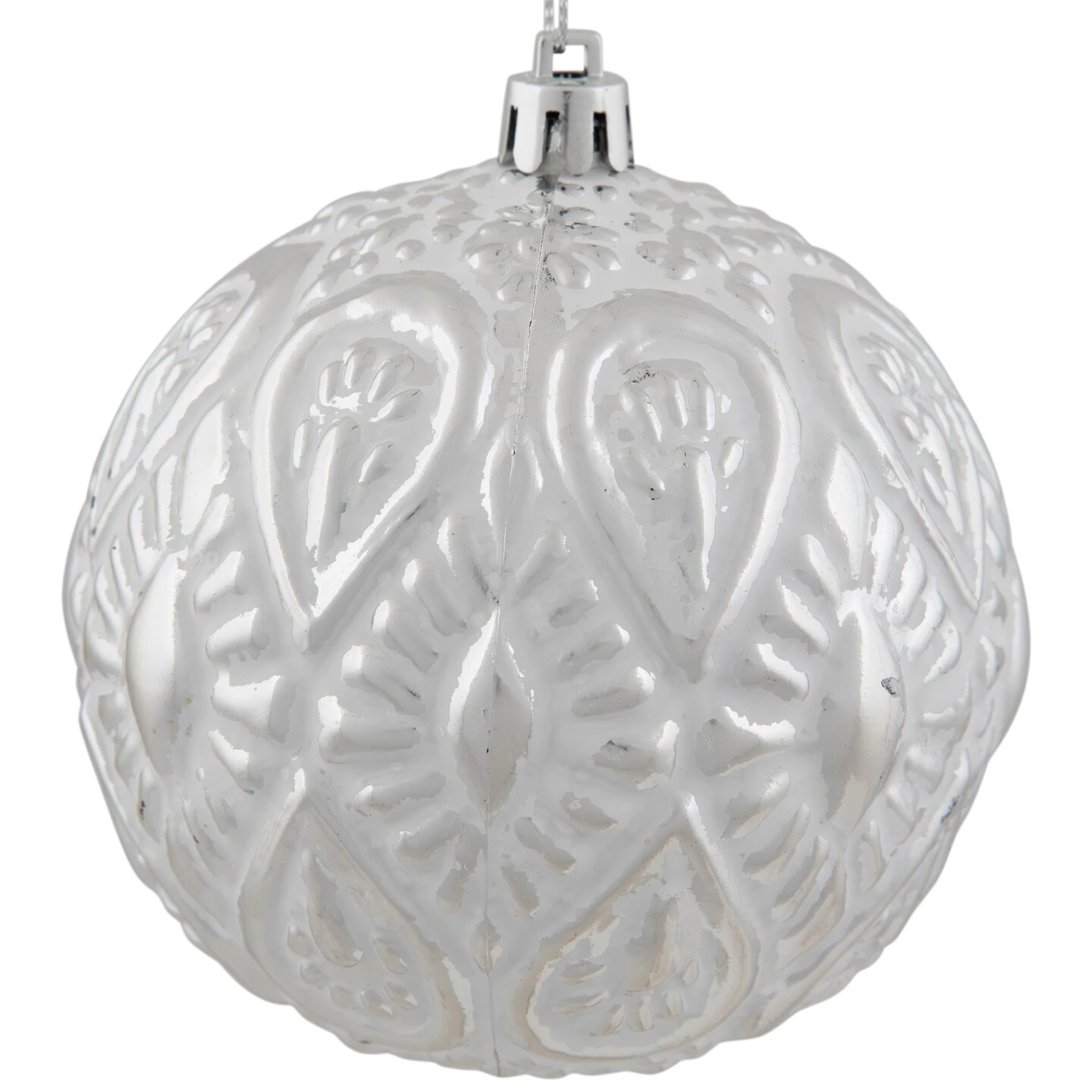 Northlight Embossed Raindrops Christmas Glass Ball Ornament - 3.5" - White 7 Northlight Embossed Raindrops Christmas Glass Ball Ornament - 3.5" - White - Image 5