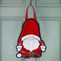 Christmas Patterned Santa Gnome Door Decoration Hanger Burlap -Northlight Shop 2306048197137720272 2