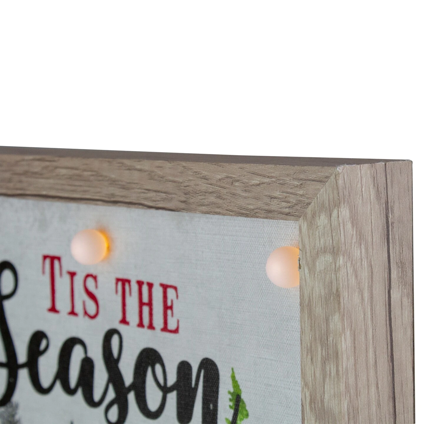 Northlight 12" Lighted 'Tis The Season' Christmas Wall Decor White 6 Northlight 12" Lighted 'Tis The Season' Christmas Wall Decor White - Image 4