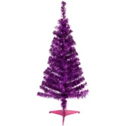 Northlight Artificial Tinsel Christmas Tree - 4' -Purple - Unlit -Northlight Shop 2306093116905109648