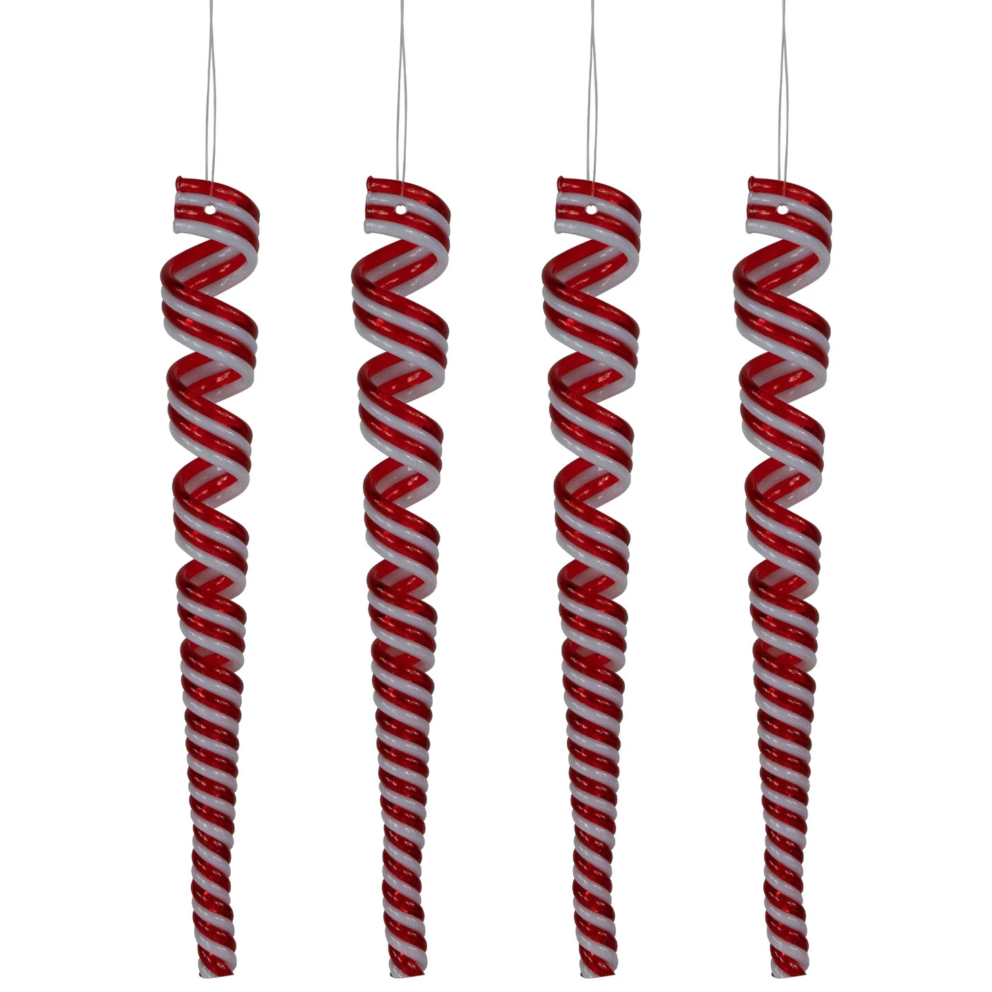 Northlight Pack Of 4 Red And White Candy Curls Christmas Ornaments 7" 3 Northlight Pack Of 4 Red And White Candy Curls Christmas Ornaments 7"