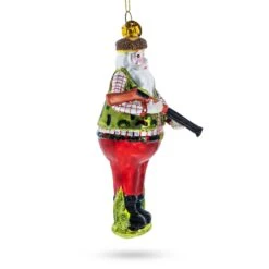 Hunter Santa Glass Christmas Ornament 11 Hunter Santa Glass Christmas Ornament -Northlight Shop 2306102384978801424