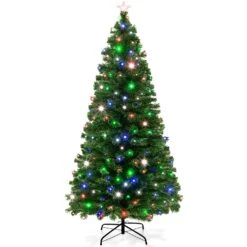 Best Choice Products Pre-Lit Fiber Optic Artificial Pine Christmas Tree W/ Multicolored LED Lights, 8 Sequences -Northlight Shop 2306160726448797616 2