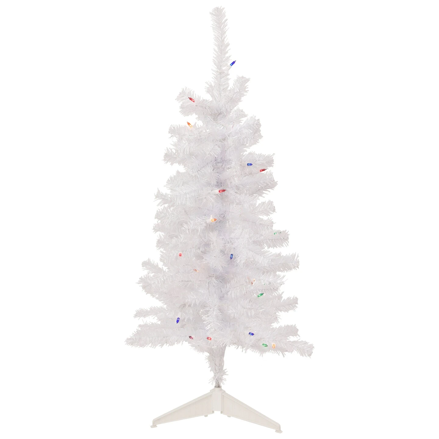 Northlight Pre-Lit Slim Woodbury White Pine Artificial Christmas Tree - 3' - Multi Lights 5 Northlight Pre-Lit Slim Woodbury White Pine Artificial Christmas Tree - 3' - Multi Lights - Image 3
