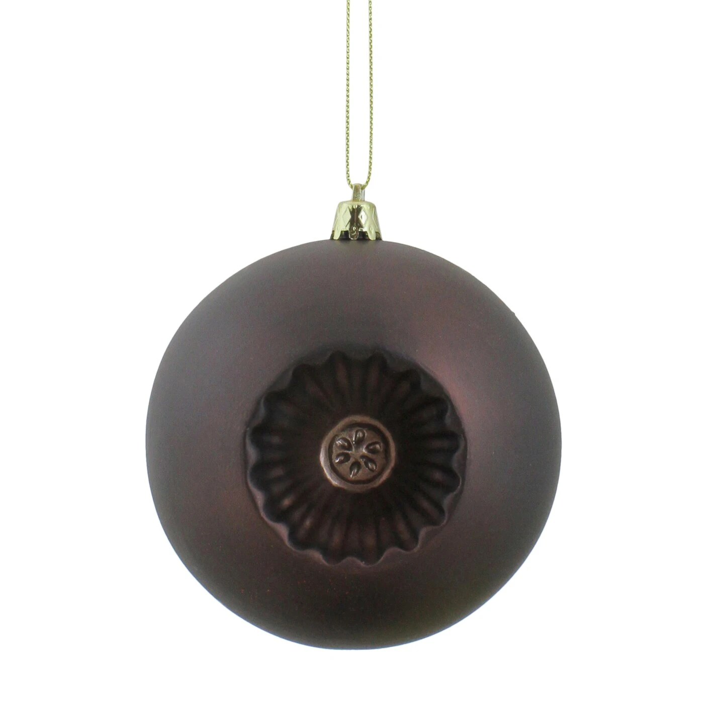 DAK Shatterproof Matte Retro Reflector Christmas Ball Ornaments - 4" (100mm) - Brown - 6ct 4 DAK Shatterproof Matte Retro Reflector Christmas Ball Ornaments - 4" (100mm) - Brown - 6ct - Image 2