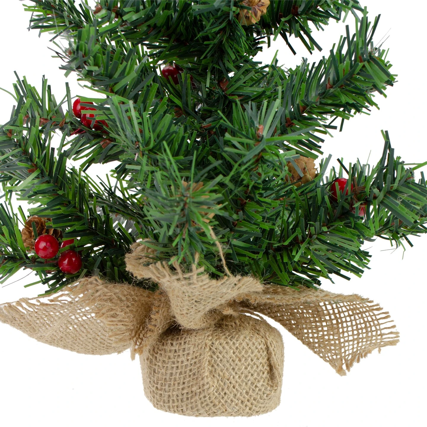 Northlight Potted Red Berries And Pine Cones Medium Artificial Christmas Tree – 16" - Unlit Green 5 Northlight Potted Red Berries And Pine Cones Medium Artificial Christmas Tree – 16" - Unlit Green - Image 3