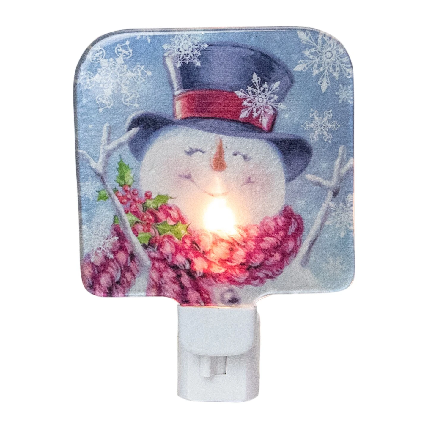 Northlight Happy Snowman Glass Christmas Night Light - 4" Blue 3 Northlight Happy Snowman Glass Christmas Night Light - 4" Blue