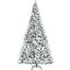 Costway 8ft Snow Flocked Hinged Christmas Tree W/ Berries & Poinsettia Flowers 2 Costway 8ft Snow Flocked Hinged Christmas Tree W/ Berries & Poinsettia Flowers -Northlight Shop 2306307555764112544