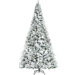 Costway 8ft Snow Flocked Hinged Christmas Tree W/ Berries & Poinsettia Flowers 32 Costway 8ft Snow Flocked Hinged Christmas Tree W/ Berries & Poinsettia Flowers -Northlight Shop 2306307555764112544 2