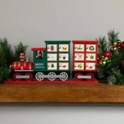 Northlight 16.5" Locomotive Train Wooden Christmas Advent Calendar Red 11 Northlight 16.5" Locomotive Train Wooden Christmas Advent Calendar Red -Northlight Shop 2306315552716375264