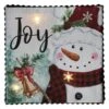Northlight 12" LED Lighted 'Joy' Snowman Christmas Canvas Wall Art White