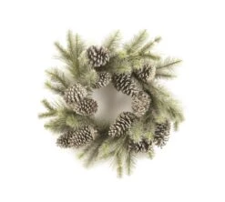 Napa Home & Garden Glitter Pine Artificial Christmas Wreath - 24-Inch, Unlit Silver -Northlight Shop 2306343818569310880 2