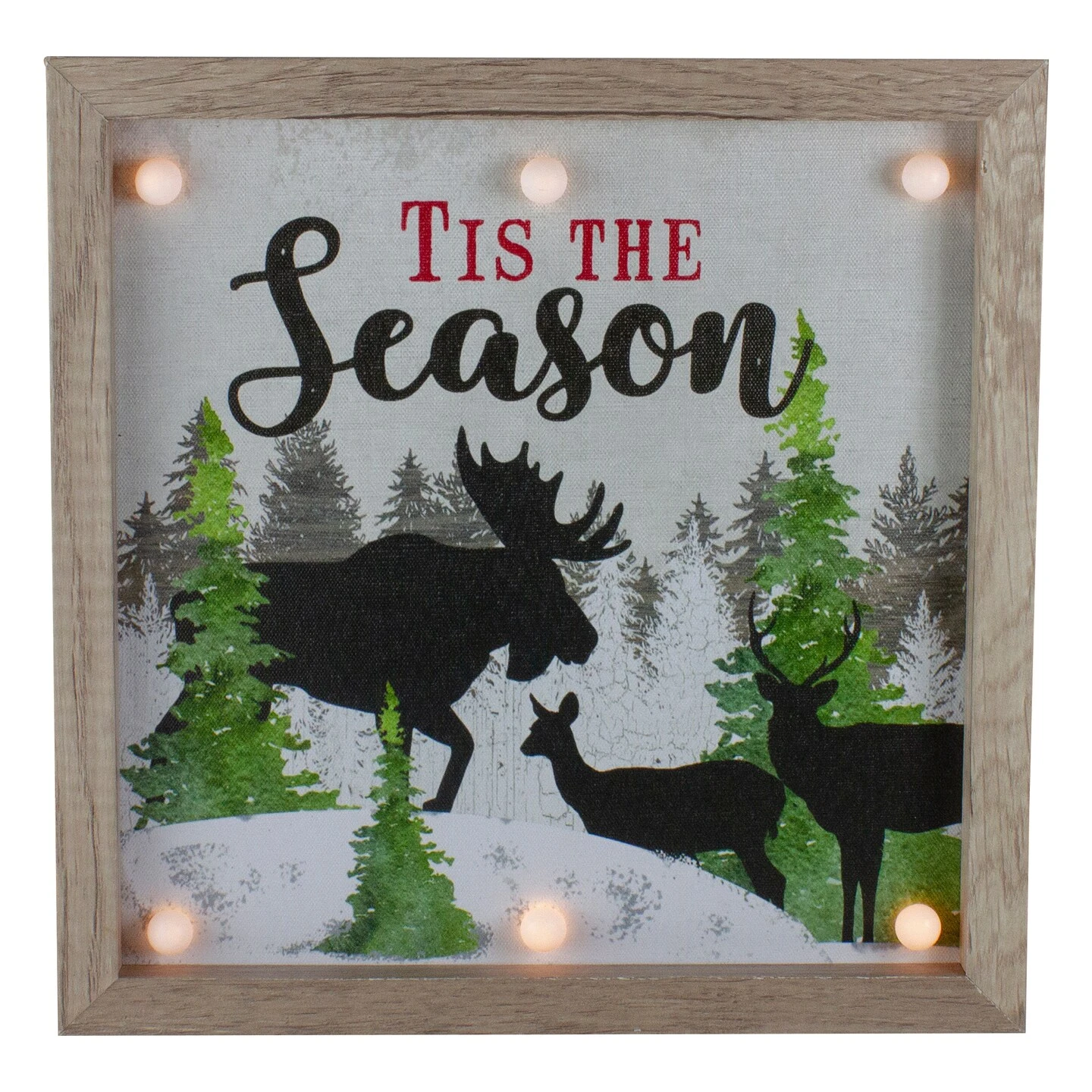 Northlight 12" Lighted 'Tis The Season' Christmas Wall Decor White 4 Northlight 12" Lighted 'Tis The Season' Christmas Wall Decor White - Image 2