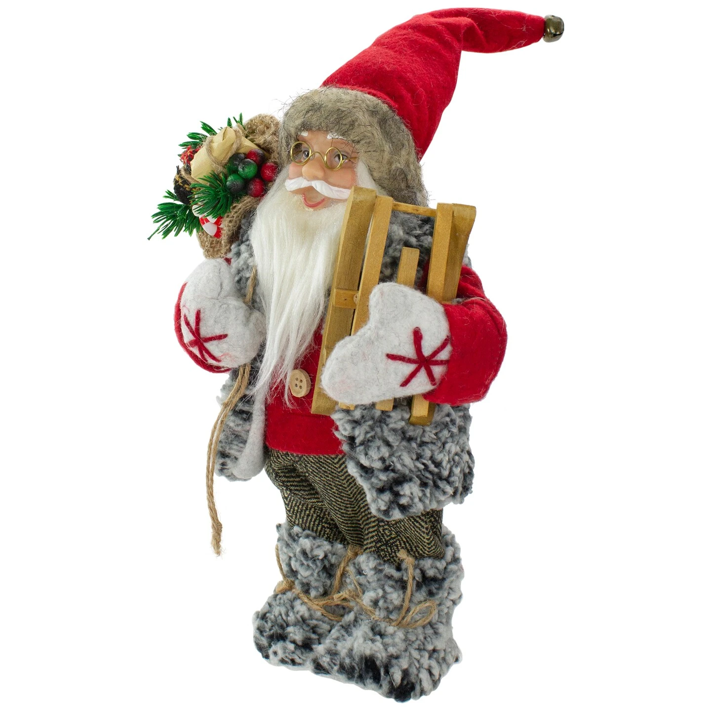 Northlight Santa Claus With Presents And Sled Standing Christmas Figure - 12" Red 7 Northlight Santa Claus With Presents And Sled Standing Christmas Figure - 12" Red - Image 5