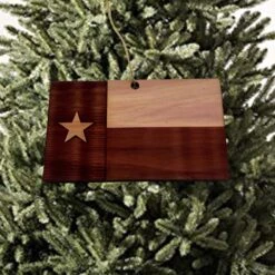 Texas Flag Lone Star - Cedar Ornament -Northlight Shop 2306362566428339216 1