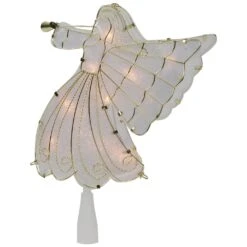 Northlight 10" Gold Angel Tree Topper, Warm White Lights 15 Northlight 10" Gold Angel Tree Topper, Warm White Lights -Northlight Shop 2306367283368183008