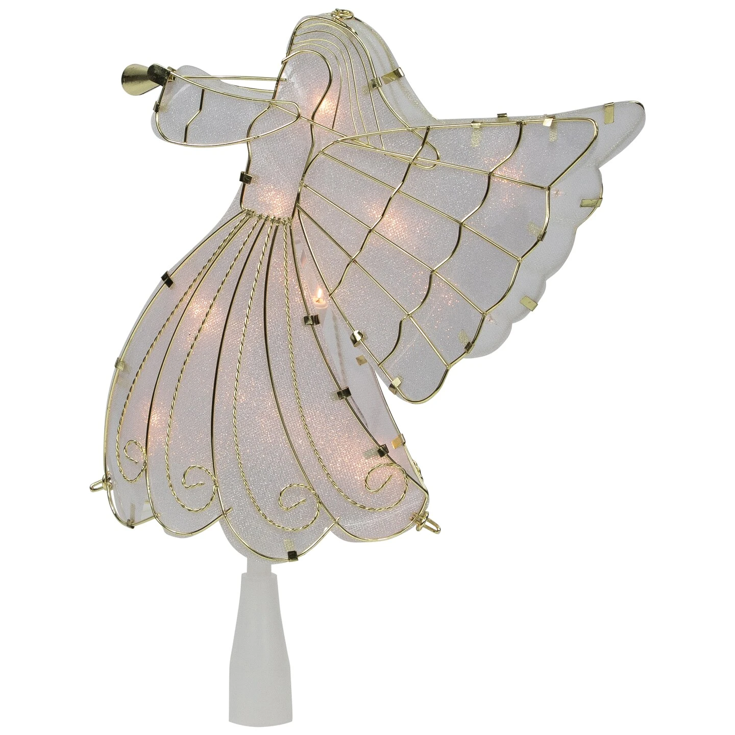 Northlight 10" Gold Angel Tree Topper, Warm White Lights 8 Northlight 10" Gold Angel Tree Topper, Warm White Lights - Image 6
