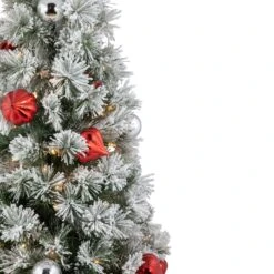 Northlight 4’ Pre-Lit Potted Snowy Bristle Pine Flocked Artificial Christmas Tree, Clear Lights Green 13 Northlight 4’ Pre-Lit Potted Snowy Bristle Pine Flocked Artificial Christmas Tree, Clear Lights Green -Northlight Shop 2306367284014302432