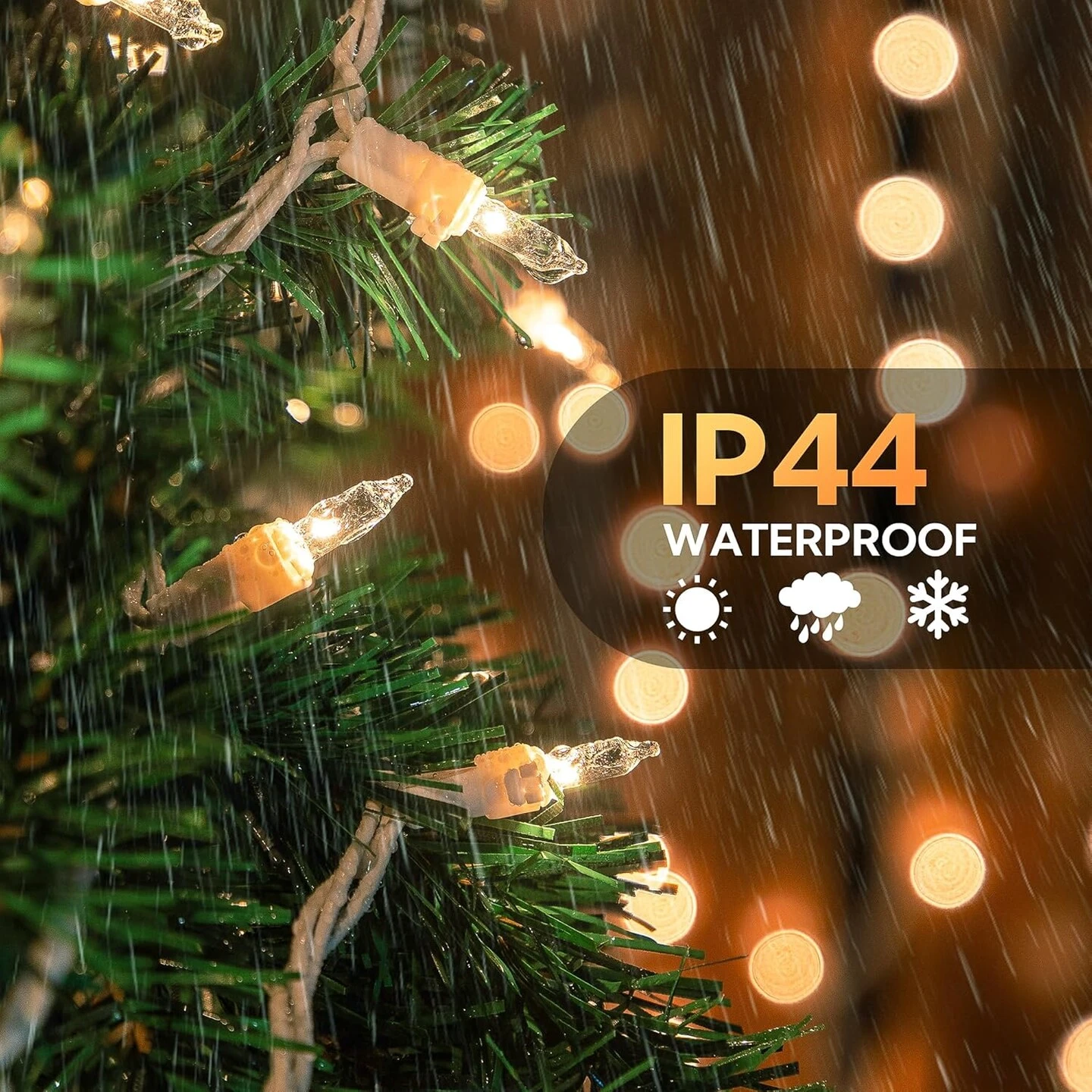 100 Count Clear Christmas Lights White Wire,23Feet Incandescent Clear Mini Lights,Connectable Indoor Outdoor Christmas Tree String 6 100 Count Clear Christmas Lights White Wire,23Feet Incandescent Clear Mini Lights,Connectable Indoor Outdoor Christmas Tree String - Image 4