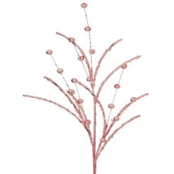 35" Pink Glitter Sequin Bead Stem And Ball Spray - Glamorous Christmas Decor 7 35" Pink Glitter Sequin Bead Stem And Ball Spray - Glamorous Christmas Decor -Northlight Shop 251698755999568 2