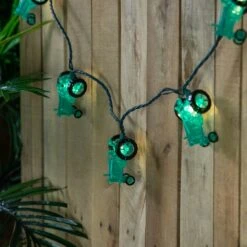 Northlight 10 Green Tractors Clear White String Light Set - 6' Green Wire