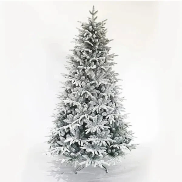 7ft Snow Flocked Artificial Christmas Tree With Realistic White Tips 3 7ft Snow Flocked Artificial Christmas Tree With Realistic White Tips