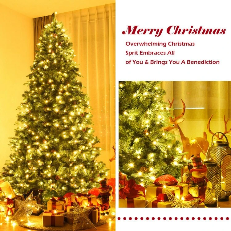 7/7.5/8 Feet Artificial Christmas Tree With LED Lights And Pine Cones 14 7/7.5/8 Feet Artificial Christmas Tree With LED Lights And Pine Cones - Image 12