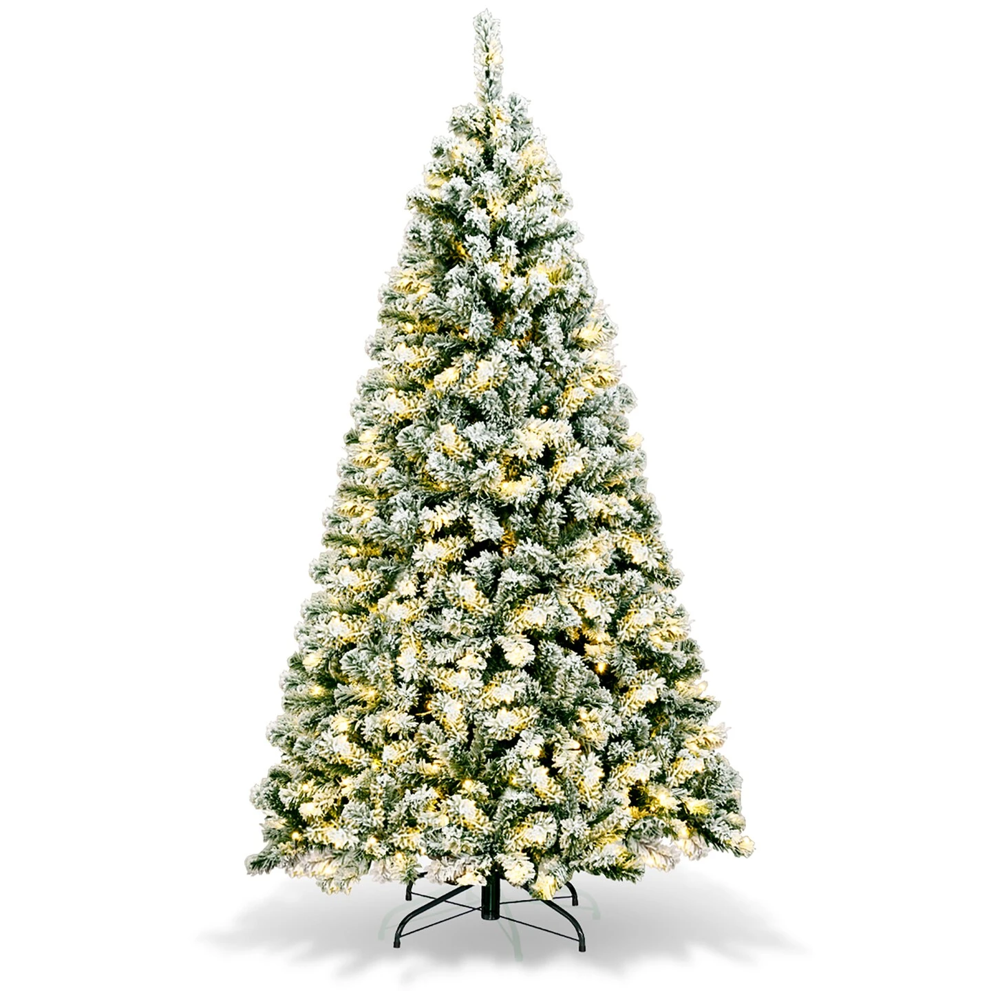6Ft Pre-Lit Premium Snow Flocked Hinged Artificial Christmas Tree W/ 250 Lights 15 6Ft Pre-Lit Premium Snow Flocked Hinged Artificial Christmas Tree W/ 250 Lights - Image 13