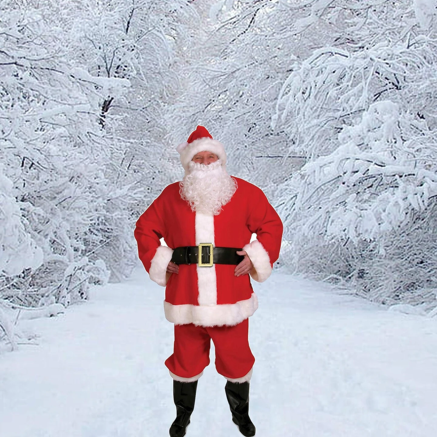 Economy Santa Suit Plus Size, Red Velour Jacket Pants Hat Belt And Boot Tops 10 Economy Santa Suit Plus Size, Red Velour Jacket Pants Hat Belt And Boot Tops - Image 8