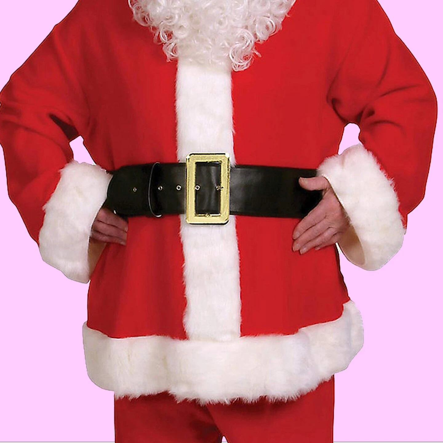 Economy Santa Suit Plus Size, Red Velour Jacket Pants Hat Belt And Boot Tops 7 Economy Santa Suit Plus Size, Red Velour Jacket Pants Hat Belt And Boot Tops - Image 5