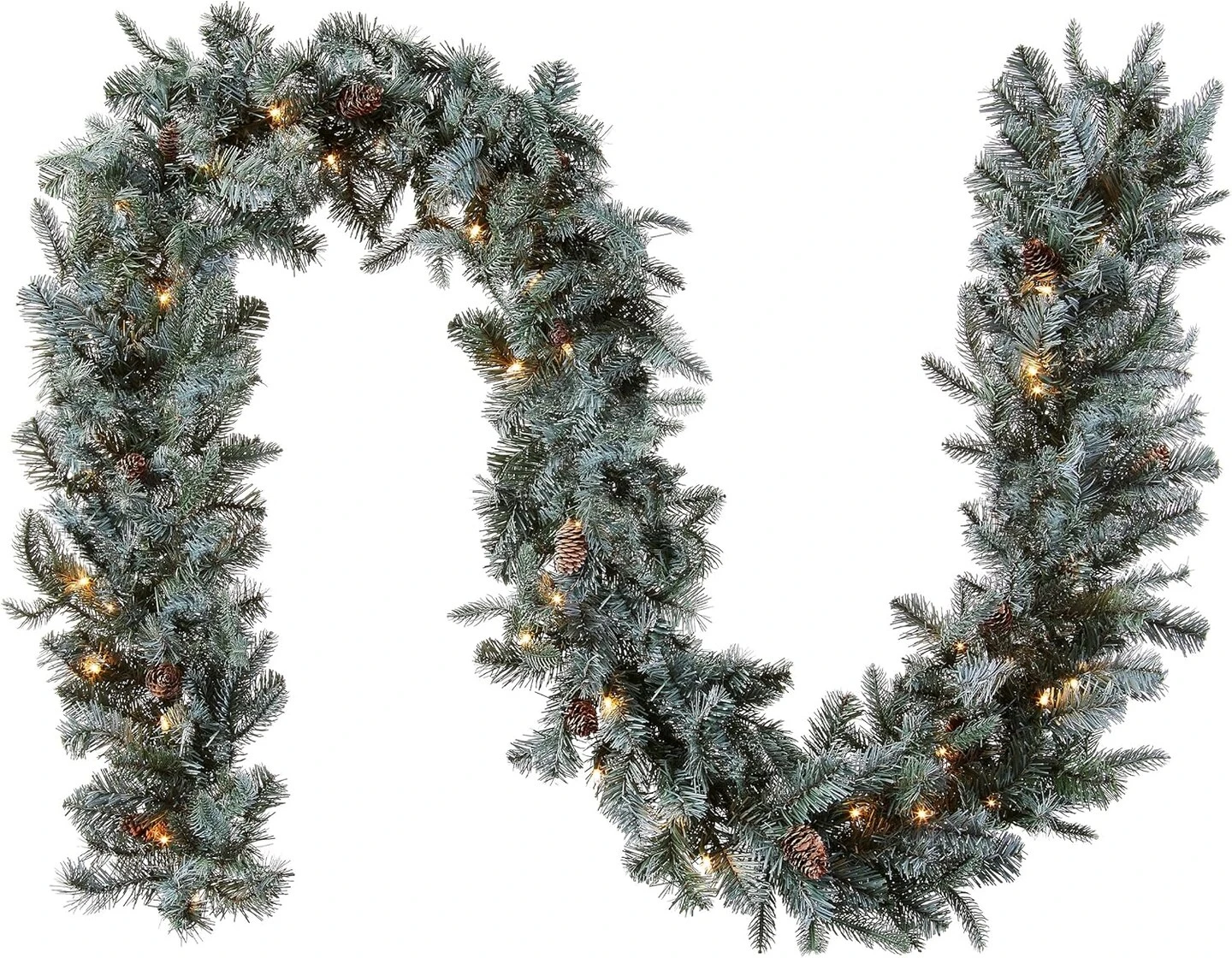 9 Feet -Pre-Lit 'Feel Real' Artificial Christmas Garland, Green, Arctic Spruce, White Lights 9 9 Feet -Pre-Lit 'Feel Real' Artificial Christmas Garland, Green, Arctic Spruce, White Lights - Image 7