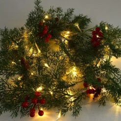 1 Pcs 5.74 Ft Christmas Garland With Light Christmas Lighted Pine Garland -Northlight Shop 26397630904240 1