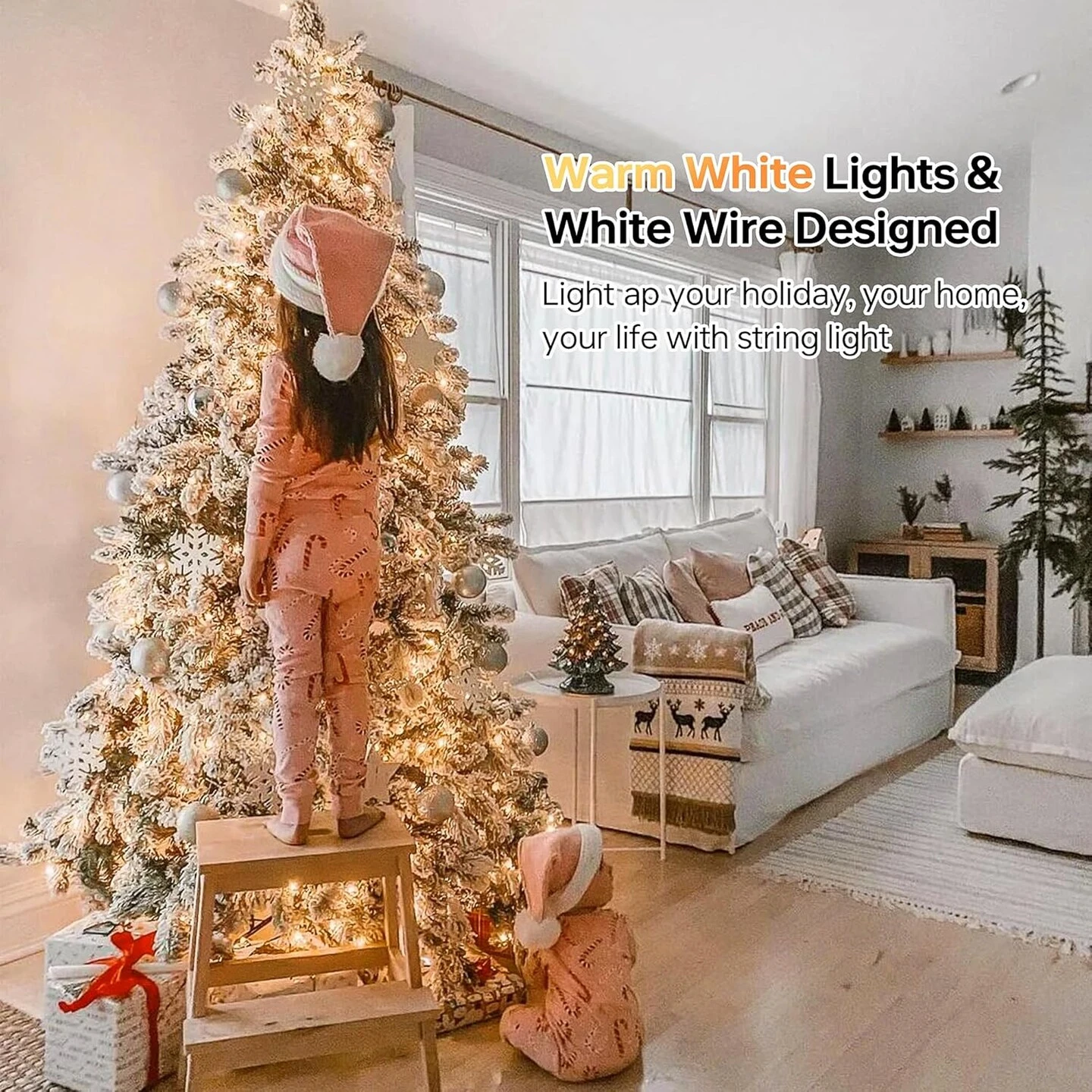 100 Count Clear Christmas Lights White Wire,23Feet Incandescent Clear Mini Lights,Connectable Indoor Outdoor Christmas Tree String 16 100 Count Clear Christmas Lights White Wire,23Feet Incandescent Clear Mini Lights,Connectable Indoor Outdoor Christmas Tree String - Image 14