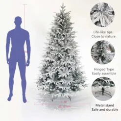 7ft Snow Flocked Artificial Christmas Tree With Realistic White Tips 24 7ft Snow Flocked Artificial Christmas Tree With Realistic White Tips -Northlight Shop 269574219455200 2