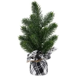 Northlight Mini Iced Pine Artificial Christmas Trees - 10" - Set Of 3 Green -Northlight Shop 269575753205216