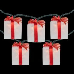 Northlight Bow Wrapped Presents Christmas Light Set - Clear - 7.5' Green Wire - 10ct White 12 Northlight Bow Wrapped Presents Christmas Light Set - Clear - 7.5' Green Wire - 10ct White -Northlight Shop 269905342076048