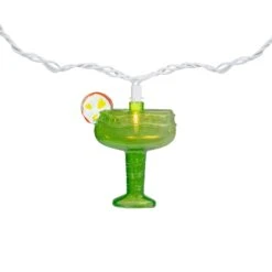 Northlight Cocktail Glasses Patio Light Set - Multi-Color - 7.25' White Wire - 10ct -Northlight Shop 272519261944976