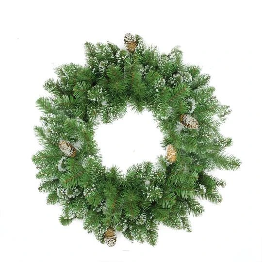 Northlight 24" Frosted Mixed Pine With Pinecones Artificial Wreath 3 Northlight 24" Frosted Mixed Pine With Pinecones Artificial Wreath
