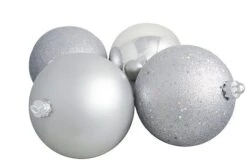 Northlight 4ct Silver Splendor Shatterproof 4-Finish Ball Ornaments