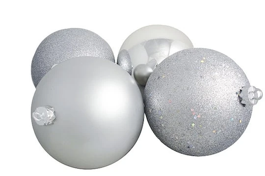 Northlight 4ct Silver Splendor Shatterproof 4-Finish Ball Ornaments 3 Northlight 4ct Silver Splendor Shatterproof 4-Finish Ball Ornaments