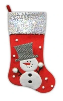 Northlight 20.5" Red Snowman Christmas Stocking With Sequined Cuff 9 Northlight 20.5" Red Snowman Christmas Stocking With Sequined Cuff -Northlight Shop 28529 32231715 1