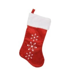 Northlight 19" Red Velvet Embroidered & Sequined Snowflake Christmas Stocking -Northlight Shop 28529 32267157 1