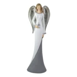 Northlight Winged Angel With Star Figurine - 16.5" - White Gray 11 Northlight Winged Angel With Star Figurine - 16.5" - White Gray -Northlight Shop 28678021833376 1