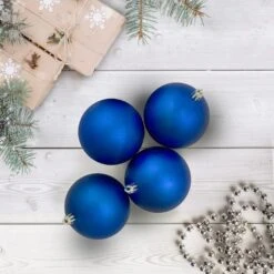 Northlight Shatterproof Matte Christmas Ball Ornaments - 4" (100mm) - Lavish Blue - 12ct 9 Northlight Shatterproof Matte Christmas Ball Ornaments - 4" (100mm) - Lavish Blue - 12ct -Northlight Shop 28678248850080