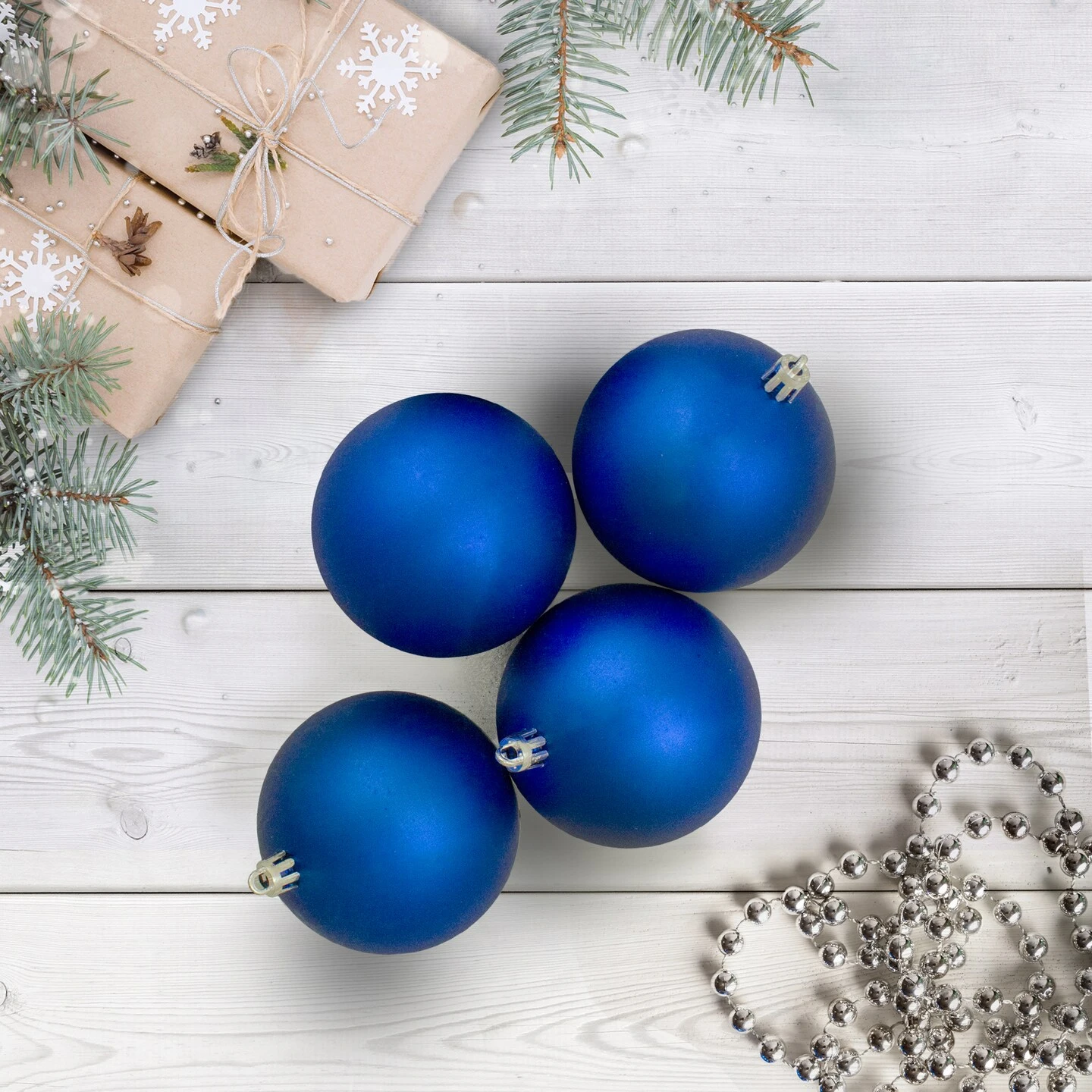 Northlight Shatterproof Matte Christmas Ball Ornaments - 4" (100mm) - Lavish Blue - 12ct 5 Northlight Shatterproof Matte Christmas Ball Ornaments - 4" (100mm) - Lavish Blue - 12ct - Image 3