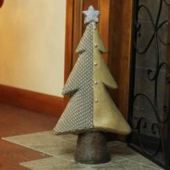 Northlight Christmas Tree With Buttons And Glitter Star Decoration - 18" - Brown And Silver -Northlight Shop 28678800925344