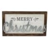 Northlight 18" Merry Christmas Framed Wood And Metal Wall Decoration Ivory
