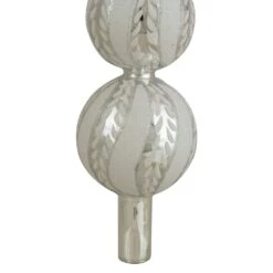 Northlight Glittered Glass Finial Christmas Tree Topper - 14.5" - Silver And White 9 Northlight Glittered Glass Finial Christmas Tree Topper - 14.5" - Silver And White -Northlight Shop 28679066215072